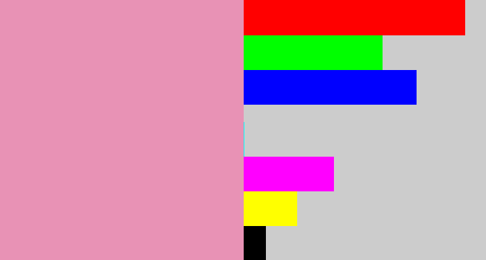 Hex color #e892b5 - pig pink