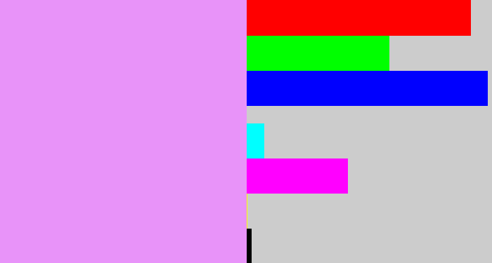 Hex color #e893f9 - lilac