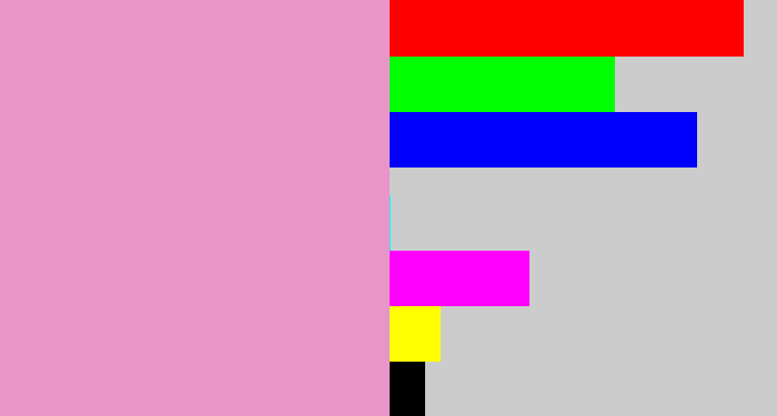 Hex color #e895c9 - lavender pink
