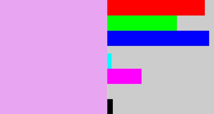 Hex color #e8a5f1 - light violet