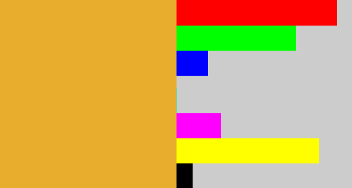 Hex color #e8ad2d - macaroni and cheese