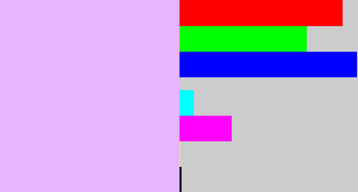 Hex color #e8b4fd - light lavendar
