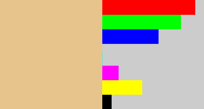 Hex color #e8c48d - sand