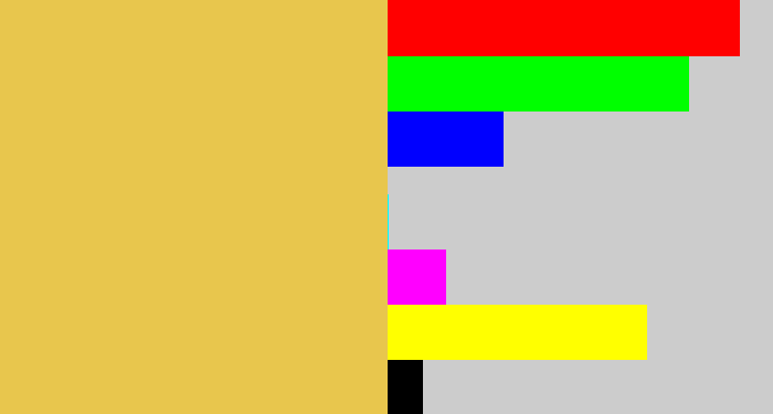 Hex color #e8c64d - maize