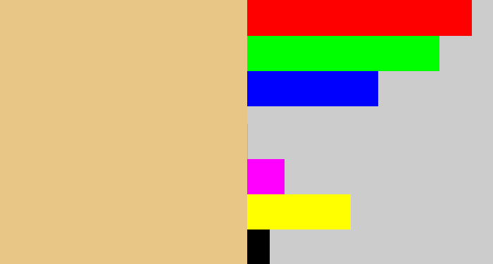 Hex color #e8c686 - sand