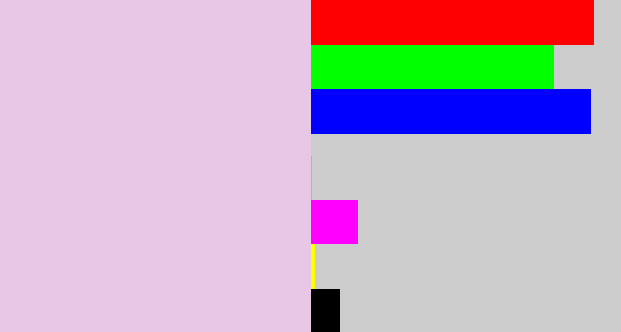 Hex color #e8c6e5 - light pink