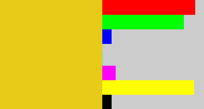 Hex color #e8cb17 - piss yellow
