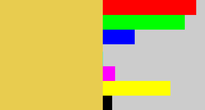 Hex color #e8cc4f - maize