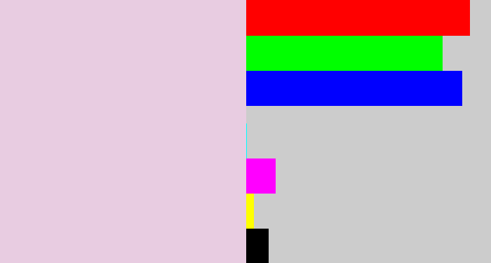 Hex color #e8cce1 - light pink