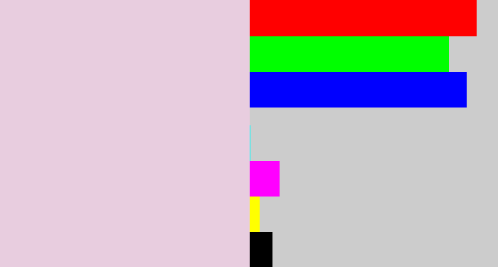 Hex color #e8cddf - pale pink