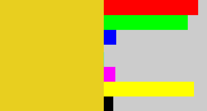 Hex color #e8cf1f - piss yellow