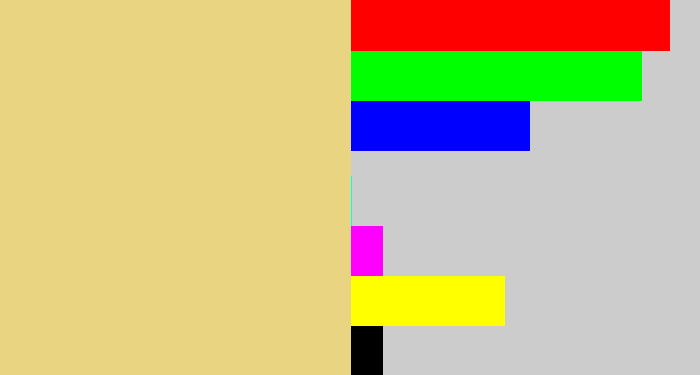 Hex color #e8d481 - sandy