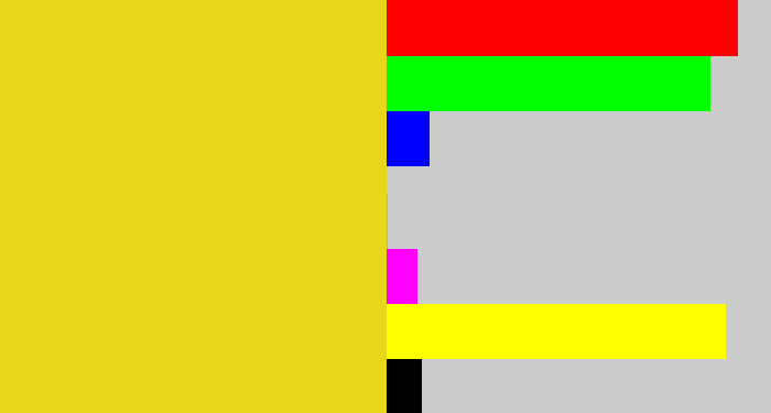 Hex color #e8d61b - piss yellow