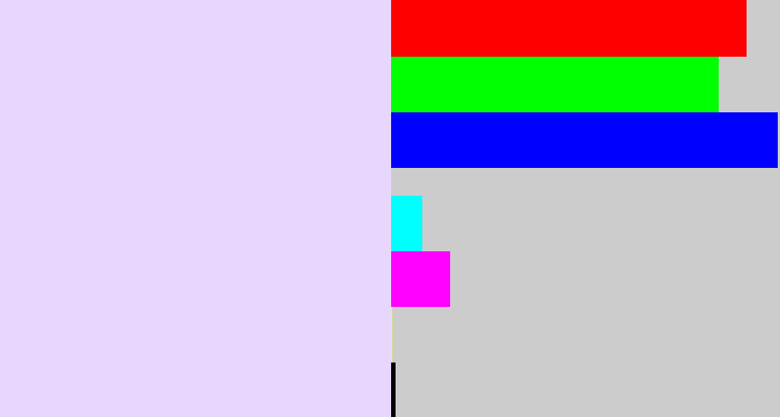 Hex color #e8d7fd - pale lavender
