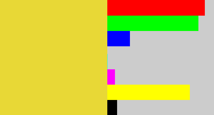 Hex color #e8d836 - sickly yellow