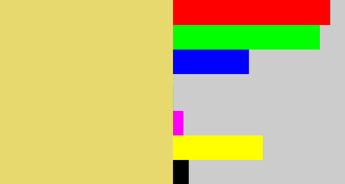 Hex color #e8d96f - sandy