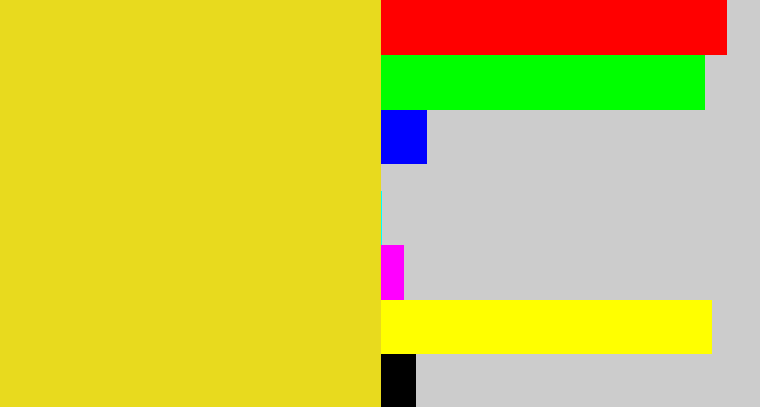 Hex color #e8da1e - piss yellow