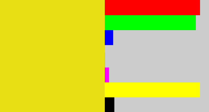 Hex color #e8df14 - piss yellow