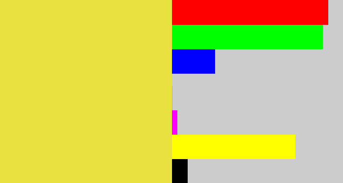 Hex color #e8e140 - off yellow