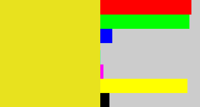 Hex color #e8e21e - piss yellow