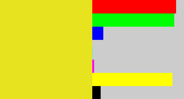 Hex color #e8e31f - piss yellow