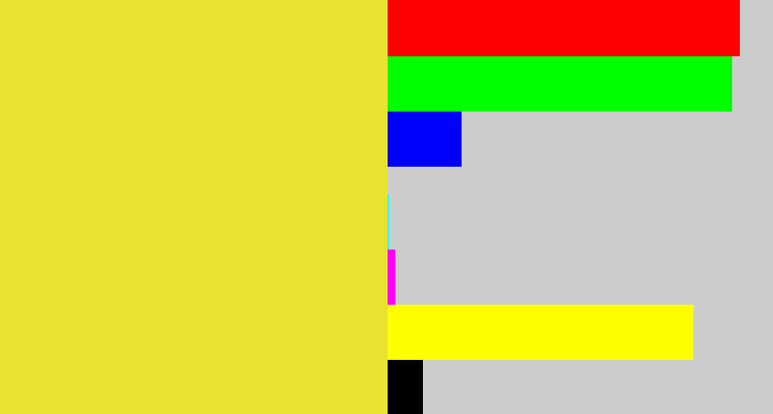 Hex color #e8e330 - off yellow