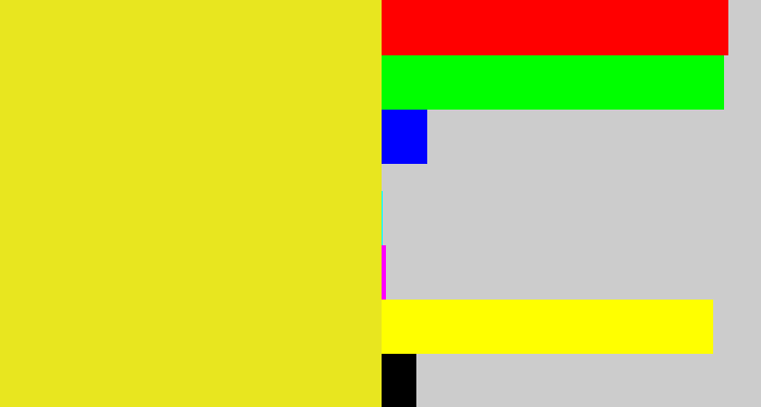 Hex color #e8e61f - piss yellow