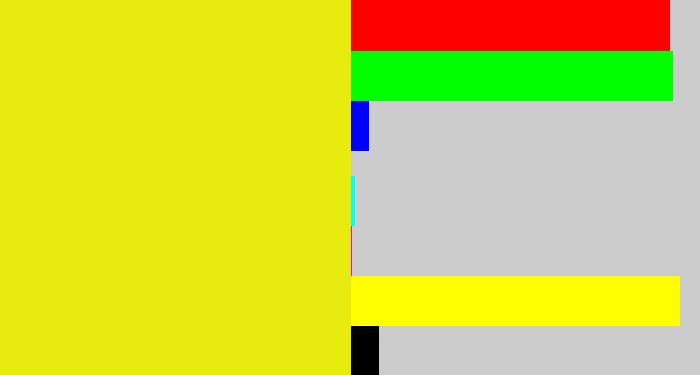 Hex color #e8eb0e - piss yellow