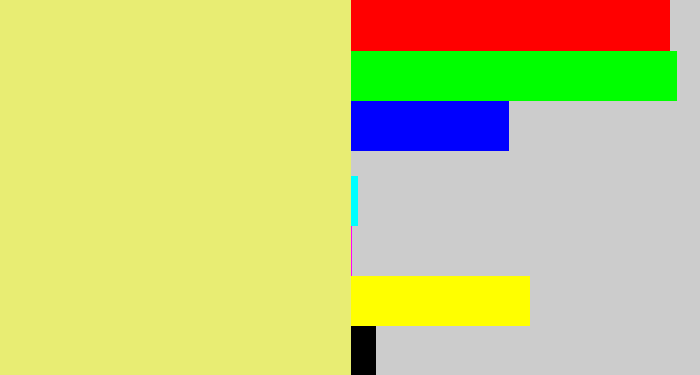 Hex color #e8ed73 - sandy yellow