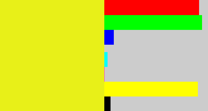 Hex color #e8f018 - sunny yellow
