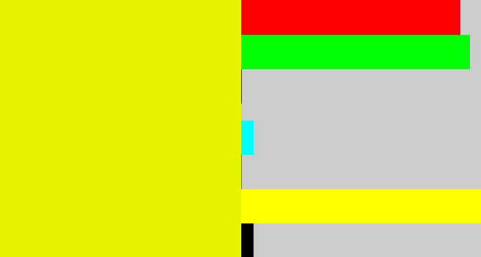 Hex color #e8f301 - bright yellow