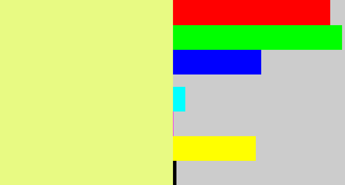 Hex color #e8fa83 - yellowish tan