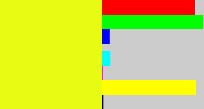 Hex color #e8fc13 - yellow