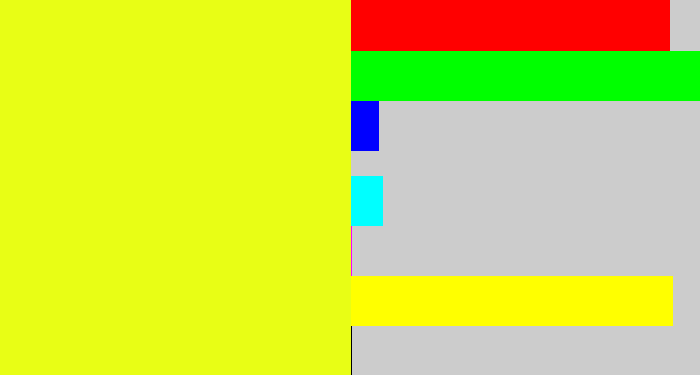 Hex color #e8fe15 - yellow