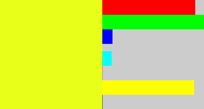 Hex color #e8ff19 - yellow