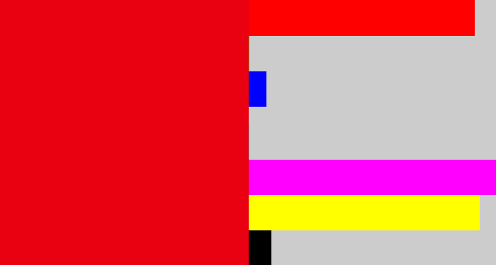 Hex color #e90011 - red