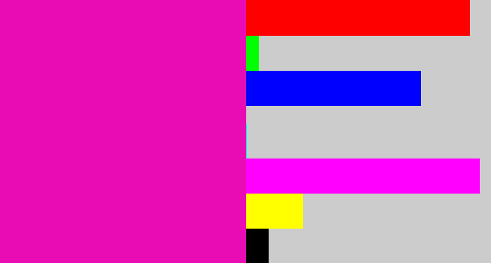 Hex color #e90cb4 - bright pink