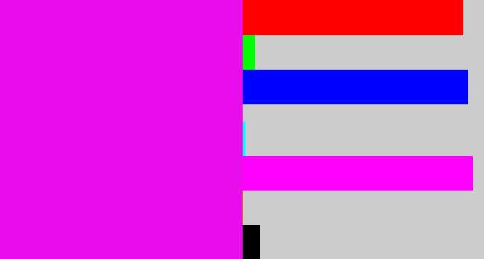 Hex color #e90cec - pink/purple