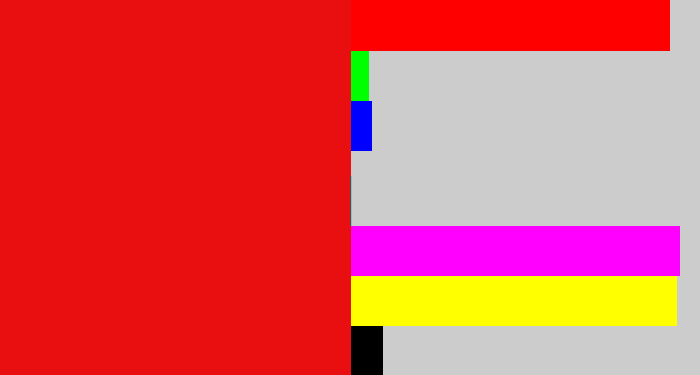 Hex color #e90e10 - red