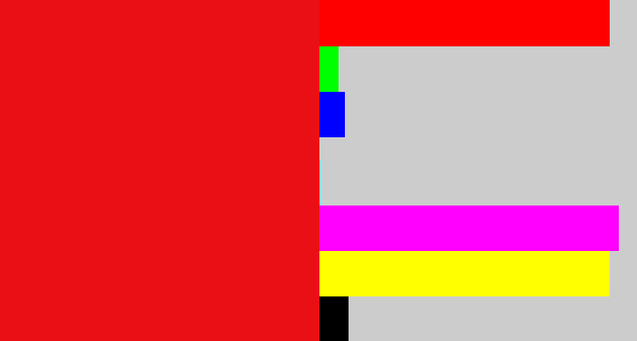 Hex color #e90f14 - red