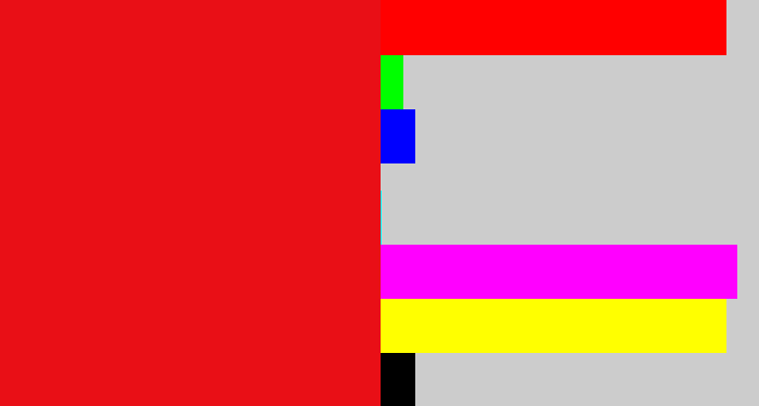 Hex color #e90f16 - red