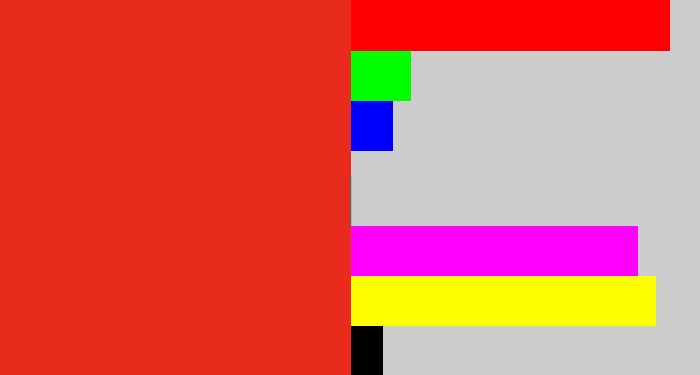 Hex color #e92b1e - vermillion