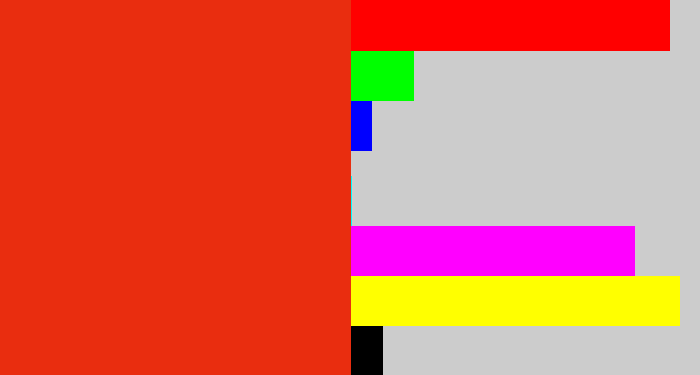 Hex color #e92d0f - vermillion