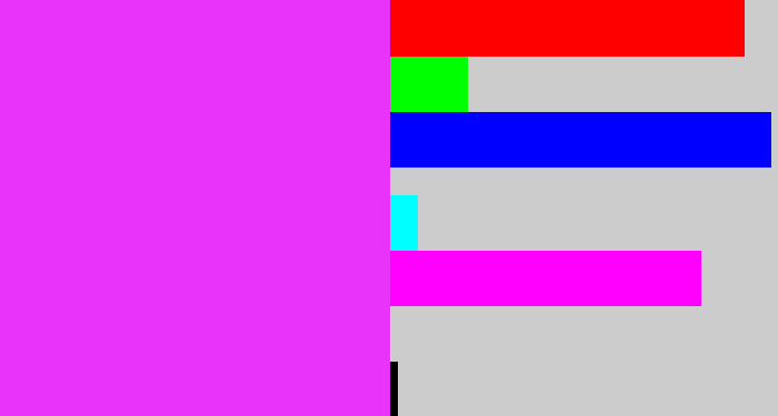Hex color #e933fb - pink/purple