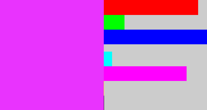 Hex color #e933fe - pink/purple