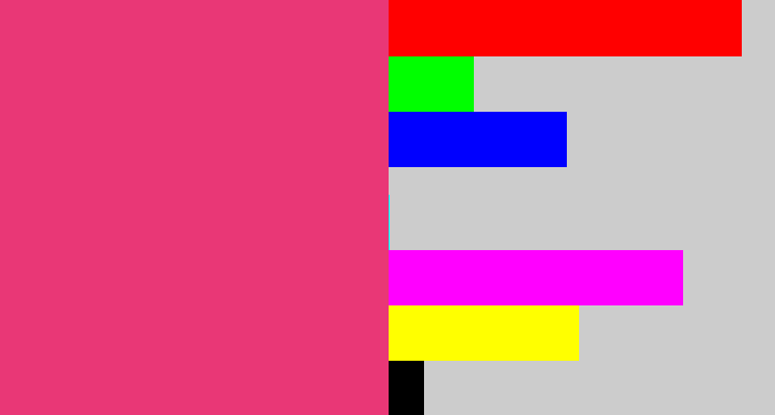 Hex color #e93776 - darkish pink