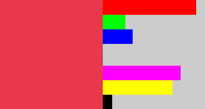 Hex color #e9384a - lightish red