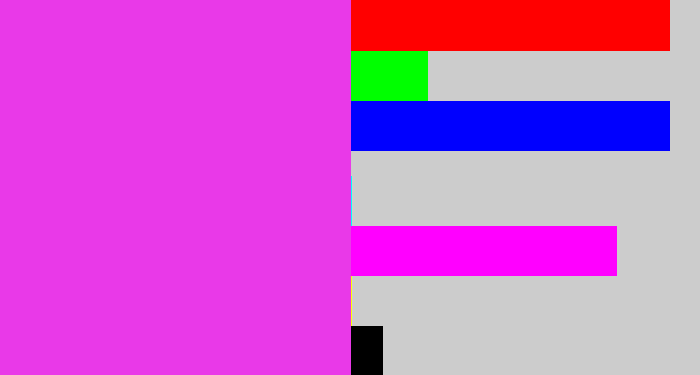 Hex color #e939e8 - purple pink