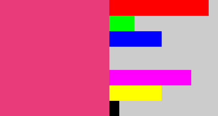 Hex color #e93b7a - darkish pink