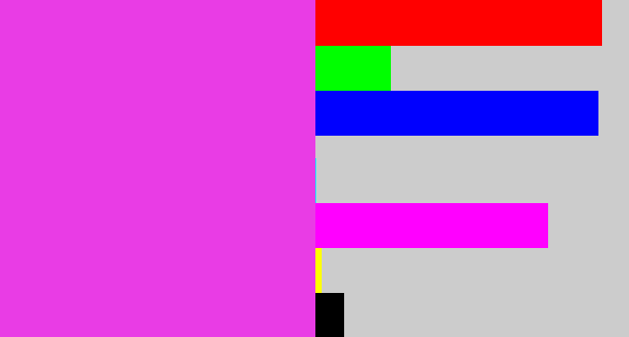 Hex color #e93ce5 - purple pink